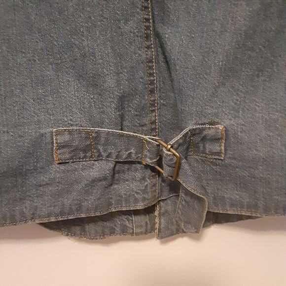 Vtg 90s Arizona Jean Company Denim Blue Vest Western Aztec Boho Mens Size L - Picture 5 of 7